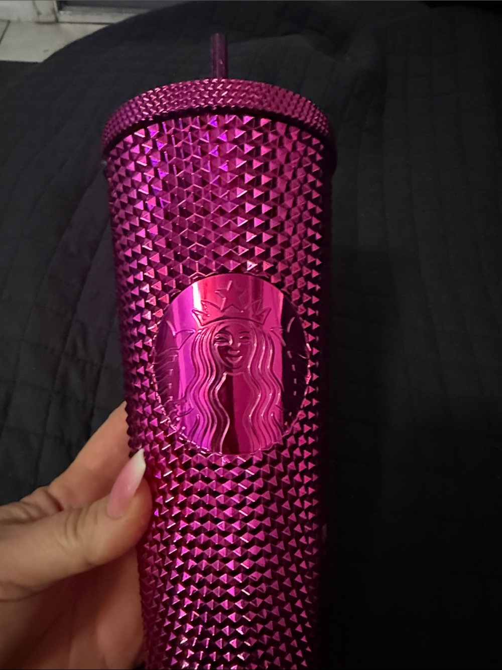 Starbucks 24oz Metallic Fuchsia Studded Tumbler